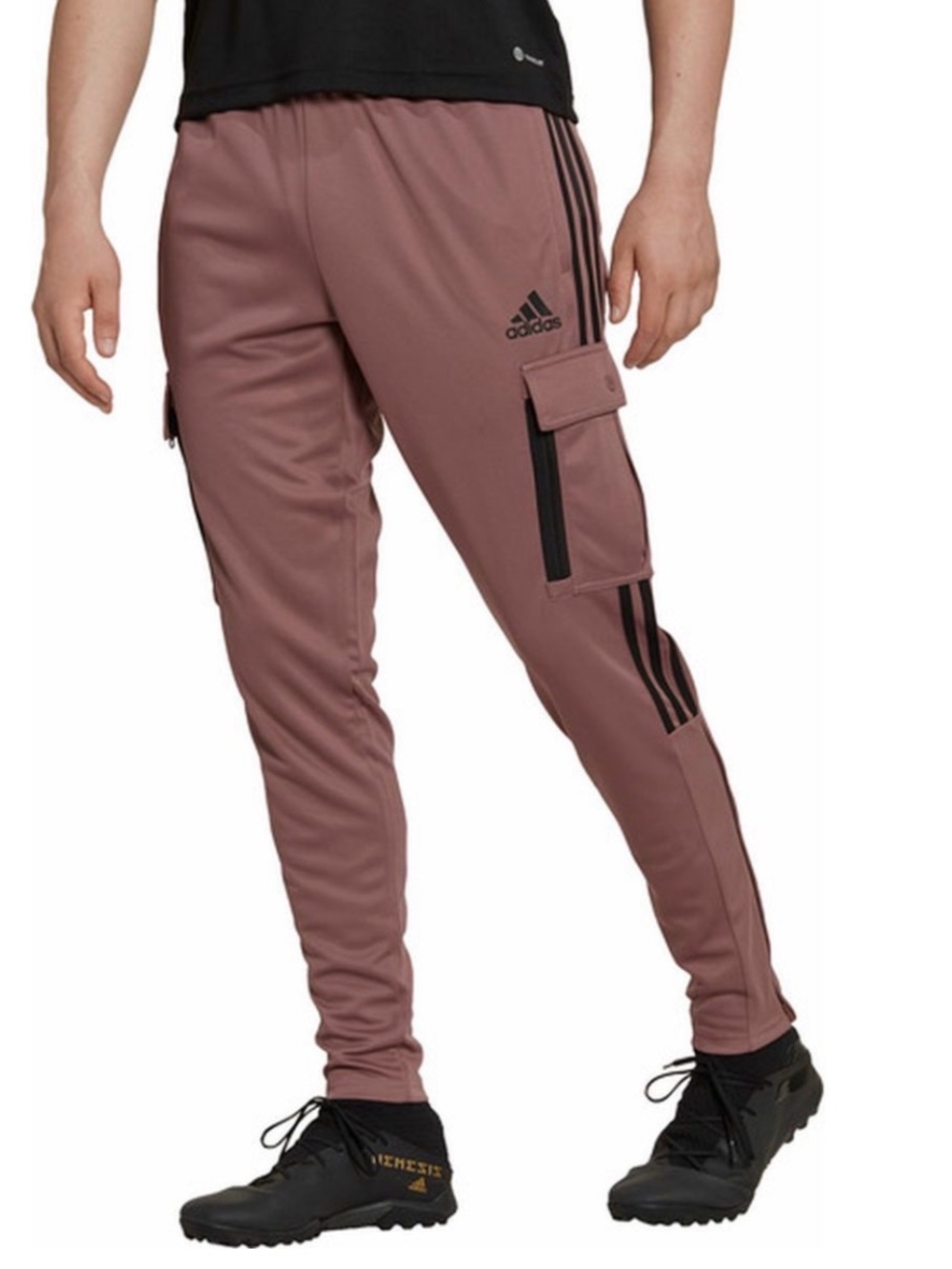 Adidas Tiro Cargo Pants Mens 2XL Wonder Oxide Stretch Drawstring Waist Ankle Zip
